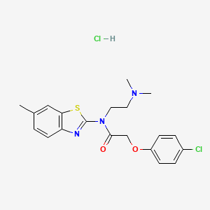 molecular formula C20H23Cl2N3O2S B2859541 2-(4-chlorophenoxy)-N-(2-(dimethylamino)ethyl)-N-(6-methylbenzo[d]thiazol-2-yl)acetamide hydrochloride CAS No. 1215392-03-2