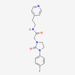 molecular formula C18H19FN4O2 B2859545 2-(3-(4-fluorophenyl)-2-oxoimidazolidin-1-yl)-N-(2-(pyridin-4-yl)ethyl)acetamide CAS No. 1257550-19-8