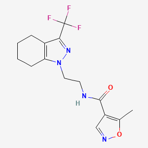 molecular formula C15H17F3N4O2 B2859550 5-methyl-N-(2-(3-(trifluoromethyl)-4,5,6,7-tetrahydro-1H-indazol-1-yl)ethyl)isoxazole-4-carboxamide CAS No. 1797225-53-6