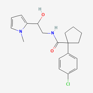 1-(4-chlorophenyl)-N-(2-hydroxy-2-(1-methyl-1H-pyrrol-2-yl)ethyl)cyclopentanecarboxamide