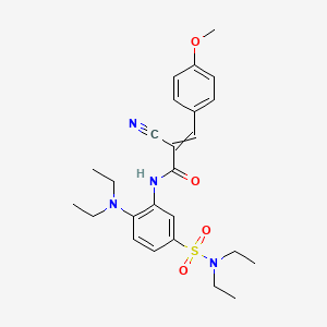 molecular formula C25H32N4O4S B2859553 2-cyano-N-[2-(diethylamino)-5-(diethylsulfamoyl)phenyl]-3-(4-methoxyphenyl)prop-2-enamide CAS No. 716373-64-7