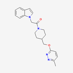 2-Indol-1-yl-1-[4-[(6-methylpyridazin-3-yl)oxymethyl]piperidin-1-yl]ethanone