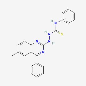 molecular formula C22H19N5S B2859557 2-(6-甲基-4-苯基喹唑啉-2-基)-N-苯基肼基氨基甲酸酯 CAS No. 385393-82-8