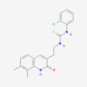 1-(2-Chlorophenyl)-3-(2-(7,8-dimethyl-2-oxo-1,2-dihydroquinolin-3-yl)ethyl)thiourea
