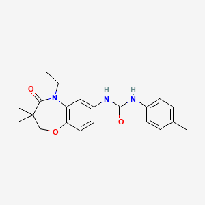 molecular formula C21H25N3O3 B2859560 1-(5-Ethyl-3,3-dimethyl-4-oxo-2,3,4,5-tetrahydrobenzo[b][1,4]oxazepin-7-yl)-3-(p-tolyl)urea CAS No. 1170294-39-9