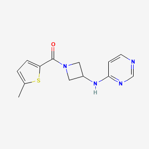 molecular formula C13H14N4OS B2859561 N-[1-(5-methylthiophene-2-carbonyl)azetidin-3-yl]pyrimidin-4-amine CAS No. 2097872-39-2