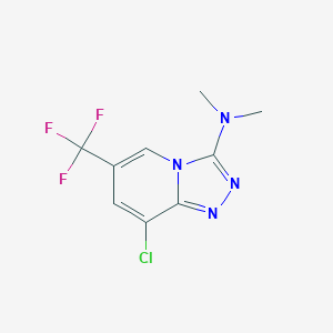 molecular formula C9H8ClF3N4 B2859574 8-chloro-N,N-dimethyl-6-(trifluoromethyl)-[1,2,4]triazolo[4,3-a]pyridin-3-amine CAS No. 339106-46-6