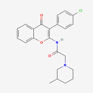 N-(3-(4-chlorophenyl)-4-oxo-4H-chromen-2-yl)-2-(3-methylpiperidin-1-yl)acetamide