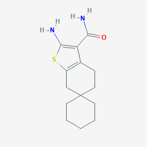 molecular formula C14H20N2OS B285958 2-Amino-4,5,6,7-tetrahydrospiro[1-benzothiophene-6,1'-cyclohexane]-3-carboxamide 