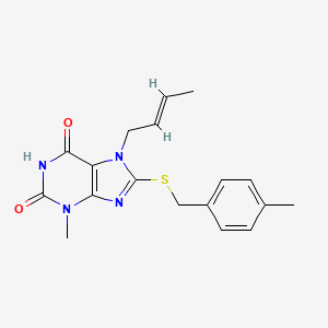7-((E)-But-2-enyl)-3-methyl-8-(4-methyl-benzylsulfanyl)-3,7-dihydro-purine-2,6-dione