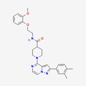 1-[2-(3,4-dimethylphenyl)pyrazolo[1,5-a]pyrazin-4-yl]-N-[2-(2-methoxyphenoxy)ethyl]piperidine-4-carboxamide