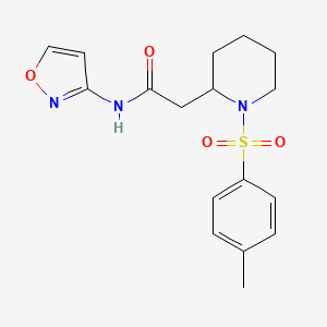 molecular formula C17H21N3O4S B2859591 N-(异恶唑-3-基)-2-(1-甲苯磺酰基哌啶-2-基)乙酰胺 CAS No. 1021223-83-5
