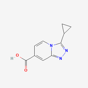 molecular formula C10H9N3O2 B2859592 3-Cyclopropyl-[1,2,4]triazolo[4,3-a]pyridine-7-carboxylic acid CAS No. 1823879-57-7