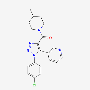 molecular formula C20H20ClN5O B2859596 (1-(4-chlorophenyl)-5-(pyridin-3-yl)-1H-1,2,3-triazol-4-yl)(4-methylpiperidin-1-yl)methanone CAS No. 1326891-13-7
