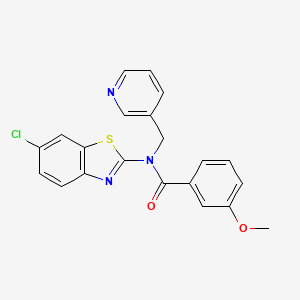 molecular formula C21H16ClN3O2S B2859598 N-(6-chlorobenzo[d]thiazol-2-yl)-3-methoxy-N-(pyridin-3-ylmethyl)benzamide CAS No. 895021-91-7