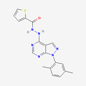 molecular formula C18H16N6OS B2859600 N'-[1-(2,5-dimethylphenyl)-1H-pyrazolo[3,4-d]pyrimidin-4-yl]thiophene-2-carbohydrazide CAS No. 1170970-80-5