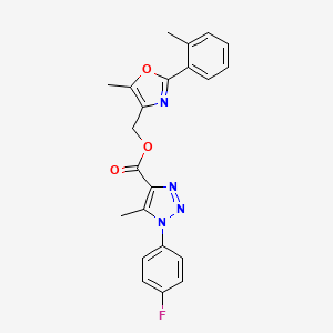 [5-methyl-2-(2-methylphenyl)-1,3-oxazol-4-yl]methyl 1-(4-fluorophenyl)-5-methyl-1H-1,2,3-triazole-4-carboxylate