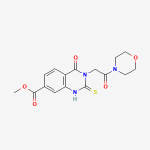 molecular formula C16H17N3O5S B2859607 Methyl 3-(2-morpholino-2-oxoethyl)-4-oxo-2-thioxo-1,2,3,4-tetrahydroquinazoline-7-carboxylate CAS No. 946329-10-8