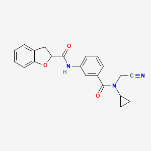 molecular formula C21H19N3O3 B2859611 N-{3-[(cyanomethyl)(cyclopropyl)carbamoyl]phenyl}-2,3-dihydro-1-benzofuran-2-carboxamide CAS No. 1424575-39-2
