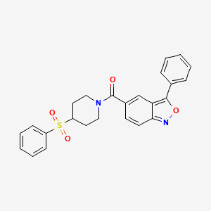 molecular formula C25H22N2O4S B2859614 (3-Phenylbenzo[c]isoxazol-5-yl)(4-(phenylsulfonyl)piperidin-1-yl)methanone CAS No. 1797686-70-4