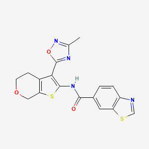 N-(3-(3-methyl-1,2,4-oxadiazol-5-yl)-5,7-dihydro-4H-thieno[2,3-c]pyran-2-yl)benzo[d]thiazole-6-carboxamide