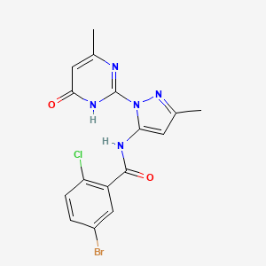 5-bromo-2-chloro-N-(3-methyl-1-(4-methyl-6-oxo-1,6-dihydropyrimidin-2-yl)-1H-pyrazol-5-yl)benzamide