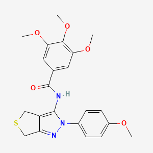 molecular formula C22H23N3O5S B2859622 3,4,5-trimethoxy-N-[2-(4-methoxyphenyl)-4,6-dihydrothieno[3,4-c]pyrazol-3-yl]benzamide CAS No. 361168-54-9
