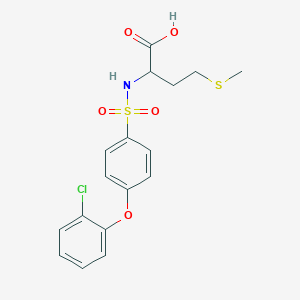 molecular formula C17H18ClNO5S2 B2859624 ((4-(2-Chlorophenoxy)phenyl)sulfonyl)methionine CAS No. 1009715-74-5