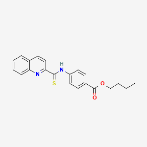 molecular formula C21H20N2O2S B2859627 丁基 4-(喹啉-2-硫代氨基)苯甲酸酯 CAS No. 946309-77-9