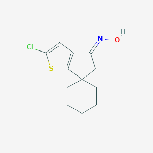 molecular formula C12H14ClNOS B285963 2-chloro-5,6-dihydrospiro(4H-cyclopenta[b]thiophene-6,1'-cyclohexane)-4-one oxime 