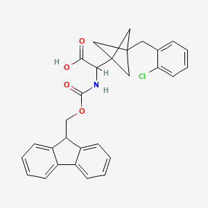 2-[3-[(2-Chlorophenyl)methyl]-1-bicyclo[1.1.1]pentanyl]-2-(9H-fluoren-9-ylmethoxycarbonylamino)acetic acid