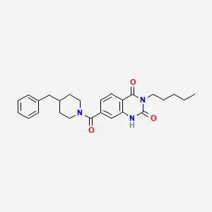 molecular formula C26H31N3O3 B2859643 7-(4-苄基哌啶-1-羰基)-3-戊基喹唑啉-2,4(1H,3H)-二酮 CAS No. 892266-30-7