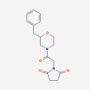 molecular formula C17H20N2O4 B2859644 1-(2-(2-Benzylmorpholino)-2-oxoethyl)pyrrolidine-2,5-dione CAS No. 1421524-66-4