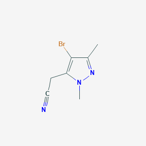 molecular formula C7H8BrN3 B2859645 2-(4-Bromo-1,3-dimethyl-1H-pyrazol-5-yl)acetonitrile CAS No. 1484652-42-7