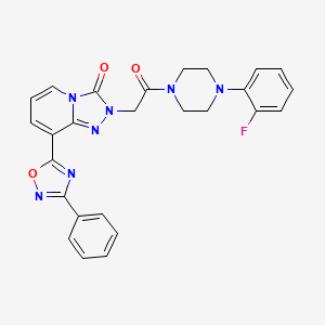 molecular formula C26H22FN7O3 B2859647 1-(3-methoxyquinoxalin-2-yl)-N-(tetrahydrofuran-2-ylmethyl)piperidine-4-carboxamide CAS No. 1112306-32-7