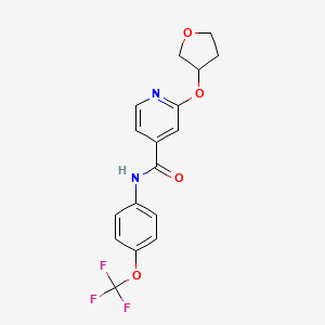 molecular formula C17H15F3N2O4 B2859650 2-(氧杂环丙烷-3-氧基)-N-[4-(三氟甲氧基)苯基]吡啶-4-甲酰胺 CAS No. 1904423-30-8