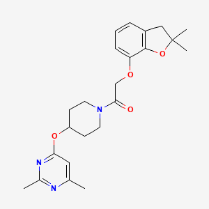 2-((2,2-Dimethyl-2,3-dihydrobenzofuran-7-yl)oxy)-1-(4-((2,6-dimethylpyrimidin-4-yl)oxy)piperidin-1-yl)ethanone