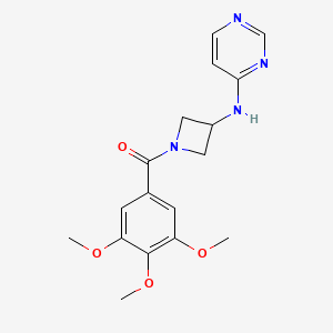 molecular formula C17H20N4O4 B2859663 (3-(Pyrimidin-4-ylamino)azetidin-1-yl)(3,4,5-trimethoxyphenyl)methanone CAS No. 2309188-41-6