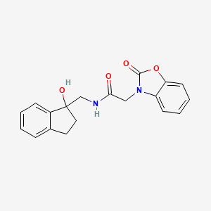 molecular formula C19H18N2O4 B2859664 N-((1-羟基-2,3-二氢-1H-茚-1-基)甲基)-2-(2-氧代苯并[d]恶唑-3(2H)-基)乙酰胺 CAS No. 1396795-20-2