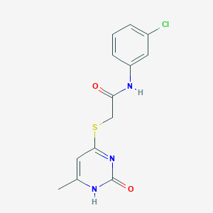 molecular formula C13H12ClN3O2S B2859669 N-(3-氯苯基)-2-[(6-甲基-2-氧代-1H-嘧啶-4-基)硫烷基]乙酰胺 CAS No. 905665-51-2