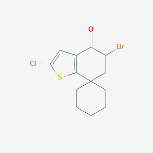 molecular formula C13H14BrClOS B285967 5-bromo-2-chloro-6,7-dihydrospiro[1-benzothiophene-7,1'-cyclohexane]-4(5H)-one 