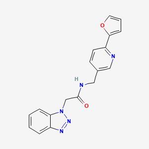 molecular formula C18H15N5O2 B2859670 2-(1H-苯并[d][1,2,3]三唑-1-基)-N-((6-(呋喃-2-基)吡啶-3-基)甲基)乙酰胺 CAS No. 2034306-73-3