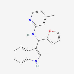 molecular formula C20H19N3O B2859671 N-[(furan-2-yl)(2-methyl-1H-indol-3-yl)methyl]-4-methylpyridin-2-amine CAS No. 315697-81-5