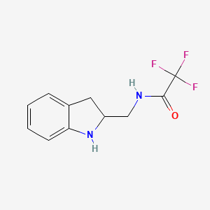 molecular formula C11H11F3N2O B2859673 N-[(2,3-dihydro-1H-indol-2-yl)methyl]-2,2,2-trifluoroacetamide CAS No. 1909326-16-4
