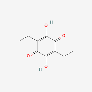 molecular formula C10H12O4 B2859674 2,5-Diethyl-3,6-dihydroxy-[1,4]benzoquinone CAS No. 736893-92-8