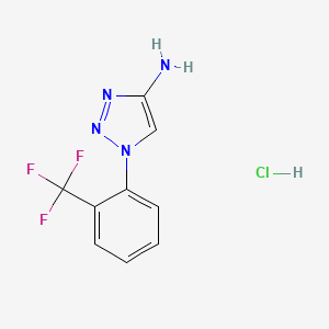 molecular formula C9H8ClF3N4 B2859679 1-[2-(trifluoromethyl)phenyl]-1H-1,2,3-triazol-4-amine hydrochloride CAS No. 1955498-27-7