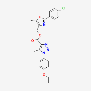 molecular formula C23H21ClN4O4 B2859686 [2-(4-氯苯基)-5-甲基-1,3-噁唑-4-基]甲基 1-(4-乙氧苯基)-5-甲基-1H-1,2,3-三唑-4-羧酸酯 CAS No. 946355-01-7