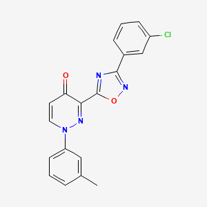 molecular formula C19H13ClN4O2 B2859687 4-[2-(4-fluorophenoxy)pyrimidin-5-yl]-N-pentylbenzamide CAS No. 1251613-20-3