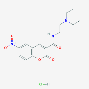 molecular formula C16H20ClN3O5 B2859690 N-(2-(diethylamino)ethyl)-6-nitro-2-oxo-2H-chromene-3-carboxamide hydrochloride CAS No. 1216863-41-0