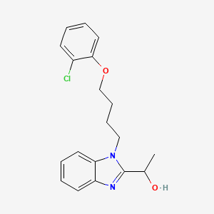 molecular formula C19H21ClN2O2 B2859692 1-(1-(4-(2-chlorophenoxy)butyl)-1H-benzo[d]imidazol-2-yl)ethanol CAS No. 853752-53-1